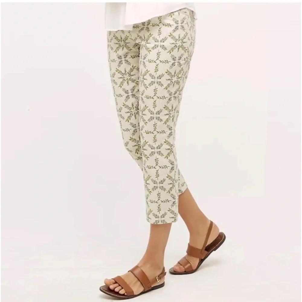 Anthropologie Cartonnier Leaf Medallion Charlie Ankle Trouser - Picture 2 of 7